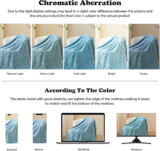 NEWCOSPLAY Super Soft Throw Blanket Blue Premium Silky Flannel Fleece 3D Checkered Lightweight Bed Blanket All Season Use (Blue Checkered, Throw(50"x70"))