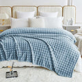 Comelady Fleece Blanket Queen Size for Bed,3D Bubble Warm Fluffy Throw Blanket for Couch Sofa Room Decor-Lightweight Cozy Fuzzy Blanket for All Seasons(Ashley Blue,90"×90")