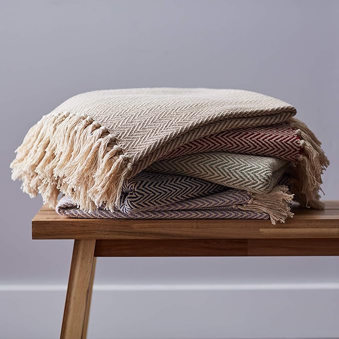 DII Chevron Throw Collection Handloomed Cotton, 50x60, Artichoke