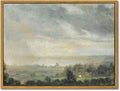 InSimSea Framed Canvas Wall Art Vintage Decor, Room Decor Classical Oil Painting Canvas Prints View from the Elbe Valley with high cloudy sky Vintage Wall Art Home Room Decor, 12"x16"