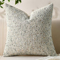 Allorry Decorative Couch Throw Pillow Covers 26x26 Cream Gray Striped Soft Wool Pillow Covers Neutral Textured Boho Cushion Covers for Modern Farmhouse Sofa Bedroom Living Room Decor SY011-B26