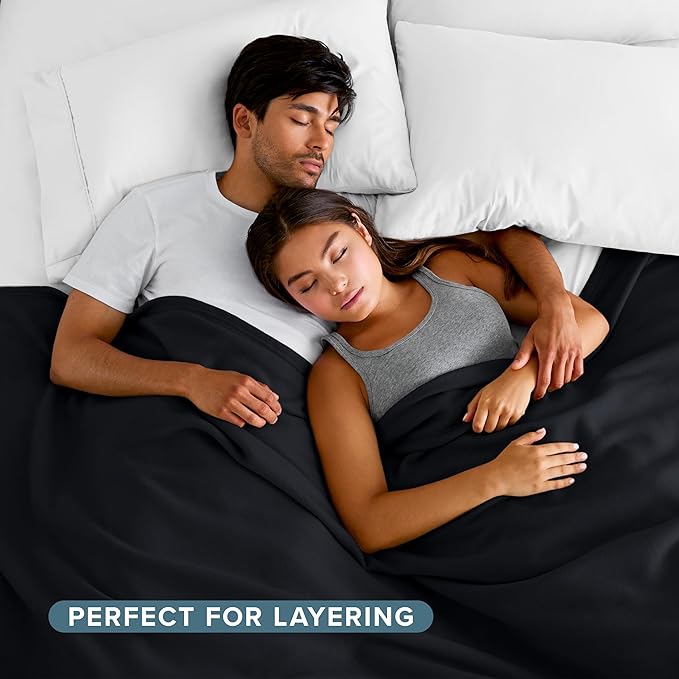 Bare Home Polar Fleece Blanket - Throw - Black - Warm & Cozy - Premium Fleece for Bed, Sofa, Camping, Travel and Cold Nights - Lightweight Blanket (Throw, Black)