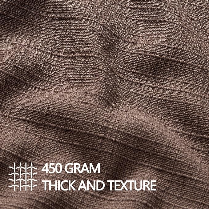 MIULEE Euro Sham Pillow Covers for Bed 24x24, 2 Pack Dark Brown Thick & Textured Decorative Throw Pillow Covers, Neutral Linen Cushion Cases, Modern Farmhouse Home Decor, No Filling