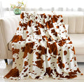 Brown Cow Print Blanket for Adults, Teens and Girls - Cowhide Throw for Women - Cute Baby Blanket - Cow Gifts 50"x 60"
