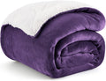 Bedsure GentleSoft Sherpa Fleece Twin Size Blanket for Couch, Non-Heated, Thick and Warm Throw Gifts for Women and Girls, Soft Fuzzy Plush Twin Blanket for Winter, Purple, 60x80 Inches