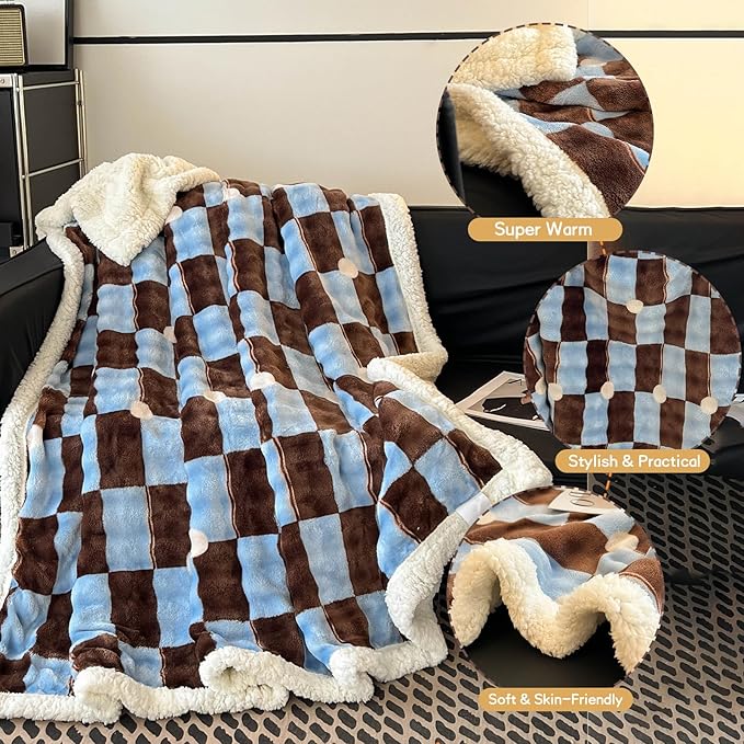 King Size Blanket for Bed - Fleece Bed Throw Blankets King Size 90"×108",Soft Plush Thick Warm Fluffy Reversible Flannel Blanket for Sofa Couch Bed for Winter All Seasons