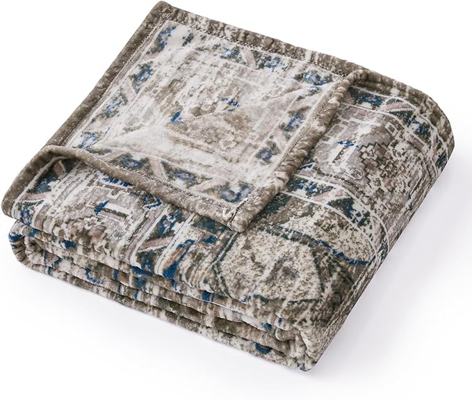 Dreamy Print Blanket Fleece Throw for Bed Sofa Travel and Camping, Super Soft Cozy Fluffy Plush Dreamy Print Blanket for All Seasons 50"x60" (Brown)