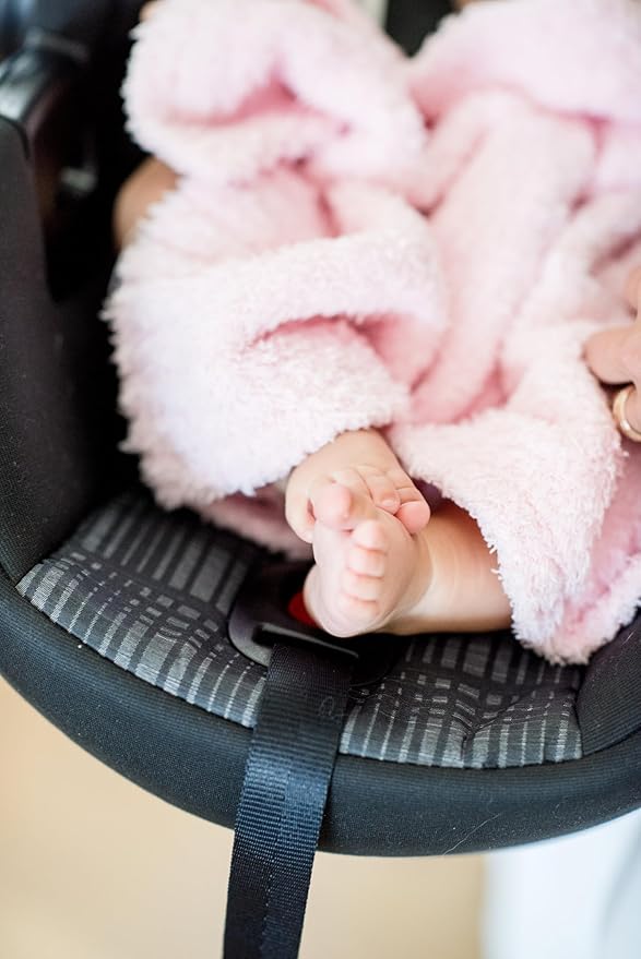 SARANONI Bamboni Baby Blanket | Luxury Plush Super Soft Blanket | Breathable Comfort Infant Baby Blankets for Boys & Girls | Light Pink, Mini - 15” x 20”
