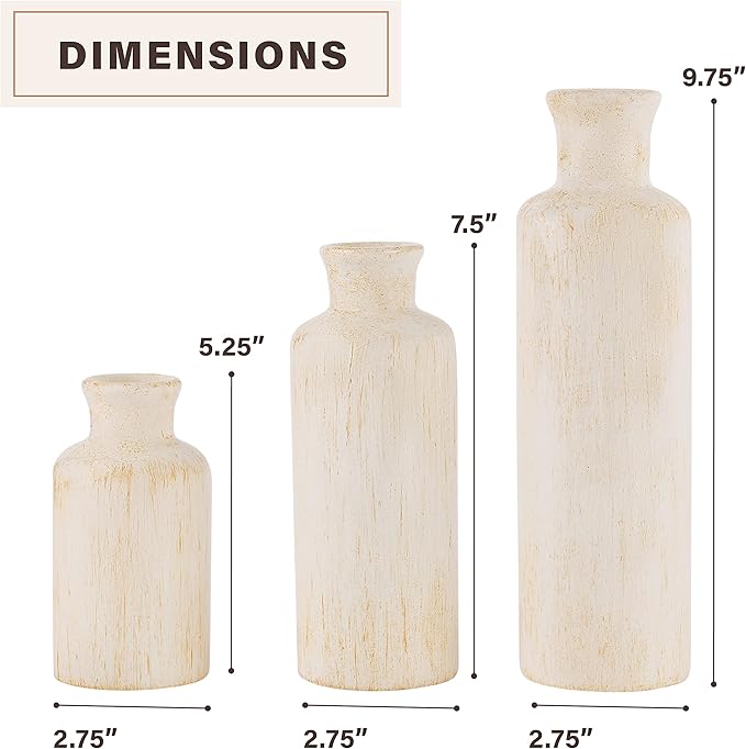 Creative Scents Rustic Luxe Home Decor Bundle includes a Decorative Tray with 3 Orbs and Vase Set of 3 – Centerpiece Table Decorations for your Coffee Table Decor - Modern Farmhouse Decor