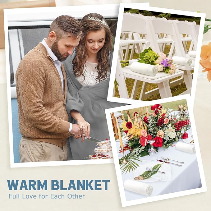 12PCS Fleece Throw Blankets Bulk 60 x 50 in Soft Blankets Fabric Warm Lightweight Wool Blanket Cozy Coverlet for Beds Sofas Home Wedding Season and Valentine's Day(Beige + Light Gray)