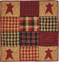 VHC Brands Connell Quilted Lap Throw 30Wx30L, Bedroom and Living Room Decor, Blanket, Cotton, Connell Collection, Square 30x30, Burgundy