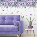 TUOKING Purple Rose Wall Stickers Removable Butterfly Wall Murals Peel and Stick Wall Art Decal Home Decor for Kitchen,Bedroom,Living Room(MS2306)