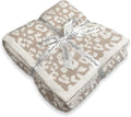 Ultra Soft Leopard Throw Blanket, Cozy Warm Reversiable Luxury Fluffy Blanket Throw Cheetah Blanket Leopard Pattern Throw for Couch Bed Sofa, 51x63 inches, Cream White