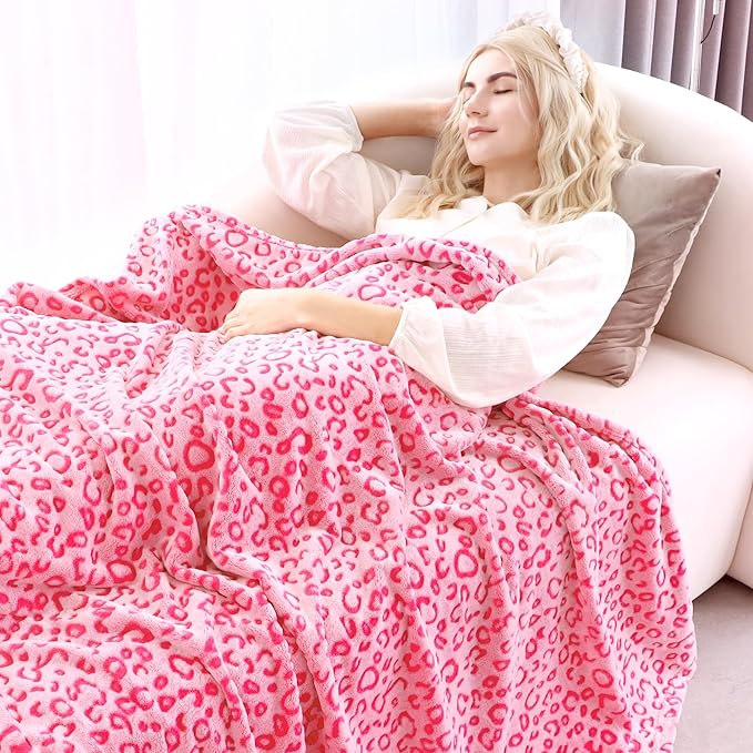 Warm Blanket Pink Soft Blankets King Size Soft Throw Blankets for Bed