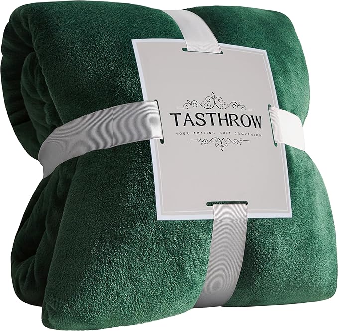 TASTHROW DarkGreen Throw Blanket 60x80 Inches, Soft Plush Cozy Fleece Flannel Throw Blanket, Lightweight Warm Throws for Bed, Couch, Bedroom and Living Room, All Seasons