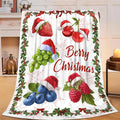 Berry Fruit Blanket for Girls Women Adults Kids Soft Cozy Fleece Funny Christmas Strawberry Blueberry Grape Throw Blankets Gifts Warm Flannel Plush Lightweight Decor for Couch Bed Sofa 80"X60"