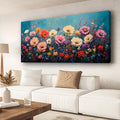 Vibrant Multicolor Flower Picture Print Canvas Wall Art Living Room Dining Room Office Study Bedroom Wall Decor Wall Art Prints Modern Style Artwork Waterproof Ready to Hang - 20x40 Inch