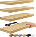 Sorbus Floating Shelves for Wall - 24" Bathroom Shelves, Wall Decor for Bedroom, Kitchen, Living Room, Home Decor & Book Storage - Mounted Floating Shelf with Invisible Brackets (Maple Wood, 4 Pack)