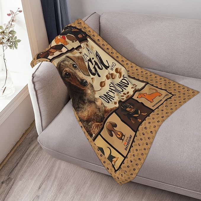 Dachshund Throw Blanket Soft Warm Cozy Dogs Dachshunds Blankets Fuzzy Plush Fleece Dachshund Blanket Gifts for Couch Bed Sofa Home Decor 40''X50''
