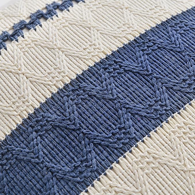Fancy Homi Set of 2 Dusty Blue Vintage Decorative Throw Pillow Covers 22x22 Inch for Couch Bed Sofa Chair Bedroom, Rustic Retro Square Cushion Case, Modern Farmhouse Boho Living Room Decor Indoors