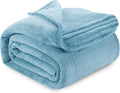 Utopia Bedding Washed Blue Fleece Blanket Twin Size Fuzzy Soft Anti-Static Microfiber Bed Blanket (90x66 Inch)