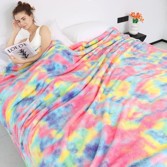Fleece Throw Blanket Cozy Soft Lightweight Throw Blankets Warm Plush Colorful Fall Blankets and Throws Couch Sofa Bed Camping Travel Picnic Outdoor Blanket Bedding Kid Baby Boys Girls Adults