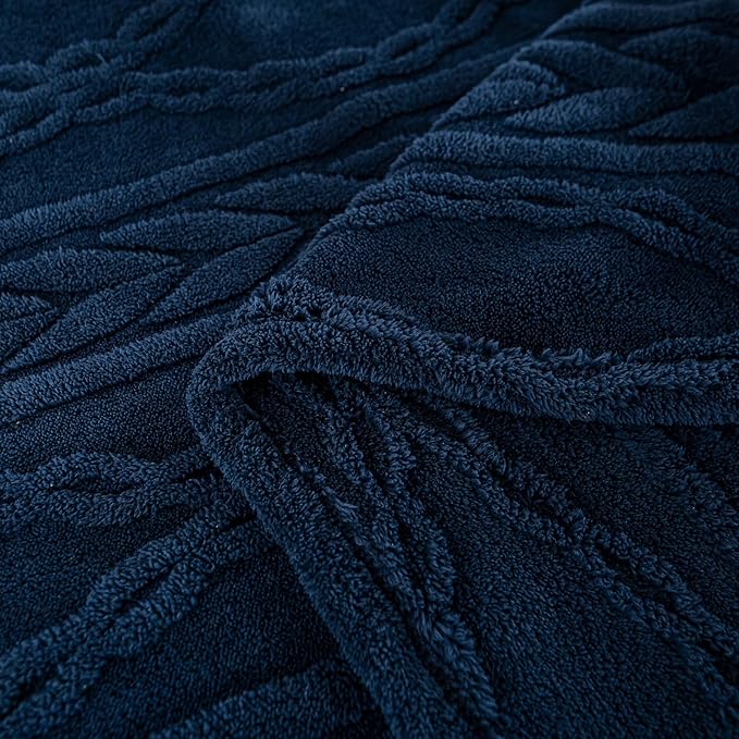 YUSOKI Twin XL Blanket Single Layer,Weight(3.1lb),370GMS-3D Stylish Design for Gift Home Decor (Navy,65"x90")