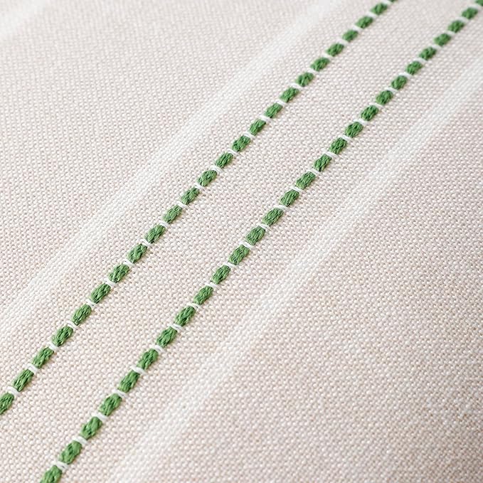 Hckot Spring Throw Pillow Covers 18x18 Set of 2 Grass Green Pillow Covers Farmhouse Decorative Pillows Textured Linen Square Cushion Covers for Sofa Couch Bed Living Room Decor(Grass Green)