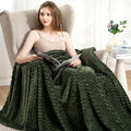 Zyrah Fleece Throws for Couch Super Soft Throw Blanket Lightweight Decorative Fuzzy Cozy Blankets for Sofa Chair Bed (A-Dark Green, Twin(60"x80"))