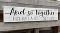 And So Together They Built a Life They Loved Sign Modern Farmhouse Wall Decor Inspirational Quotes Family Bedroom Sign,Rustic Home Wall Art Plaque Wall Hanging Signs 6x16 Inch