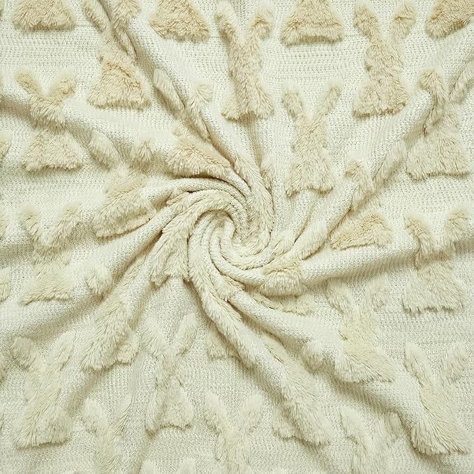 Horaldaily Easter Solid Blanket Throw, Beige Rabbits Soft Fuzzy Plush Faux Fur Cozy Blankets for Couch Sofa Bed Lounging, Ideal Gifts for Kids Adults Wife Self, 50x60