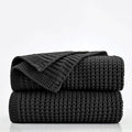 Douceur Black Throw Blanket for Couch, Soft Chunky Cable Knit Throw Blanket, Classic Fisherman's Rib Stitch Pattern Throw for Living Room Gift, 50"X60"