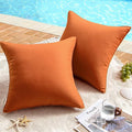 MIULEE Pack of 2 Decorative Outdoor Waterproof Pillow Covers Square Garden Cushion Sham Throw Pillowcase Shell for Fall Patio Tent Couch 16x16 Inch Rust