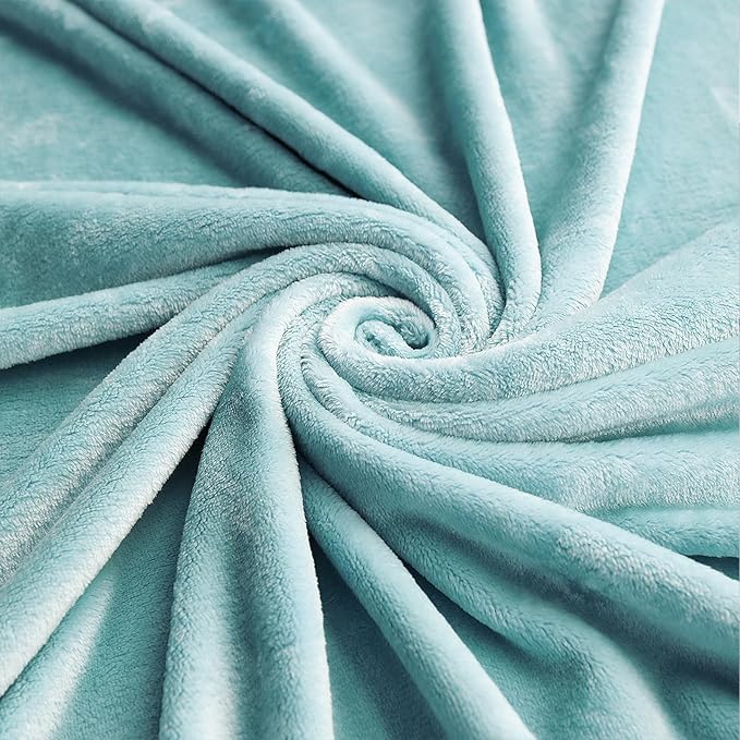 TASTHROW Bluishgreen Throw Blanket 60x80 Inches, Soft Plush Cozy Fleece Flannel Throw Blanket, Lightweight Warm Throws for Bed, Couch, Bedroom and Living Room, All Seasons