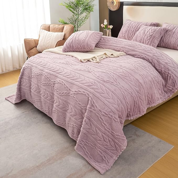 YUSOKI Twin XL Blanket Single Layer,Weight(3.1lb),370GMS-3D Stylish Design for Gift Home Decor (Rose Pink,65"x90")