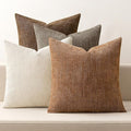 MIULEE Pack of 4 Decorative Throw Pillow Covers 18x18 Inch Brown Chenille Textured Throw Pillows Boho Farmhouse Rustic Cushion Covers for Vintage Modern Home Decor Couch Sofa Bed Living Room