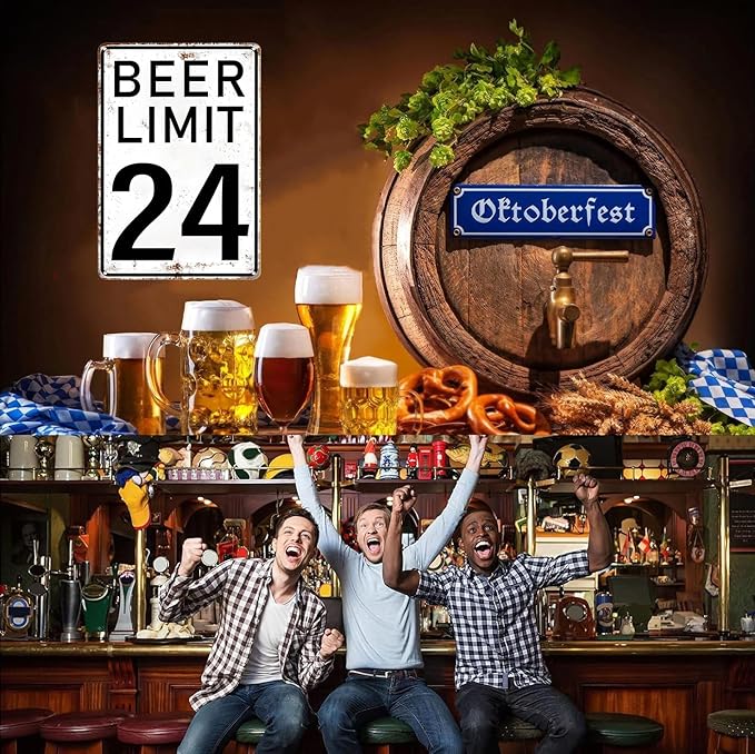 Bar Accessories Vintage Beer Limit 24 Tin Sign for Home Bar Man Cave Garage Basement Decor 8X12 Inch (3396)