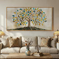 Large Framed Tree of Life Wall Art for Living Room, Modern Farmhouse Neutral Tree Canvas Painting Prints Artwork for Walls, Rustic Retro Picture for Bedroom Kitchen Office Hallway Wall Decor, 30x60