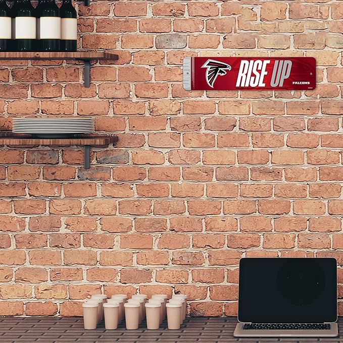 Rico Industries NFL Football Metal Street Sign 4" x 15" Home Décor - Bedroom - Office
