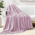 Exclusivo Mezcla Plush Fuzzy Fleece Throw Blanket Extra Large, Super Soft, Fluffy and Warm Blankets for Couch, Bed, All Season (Light Purple, 50x70 inches)