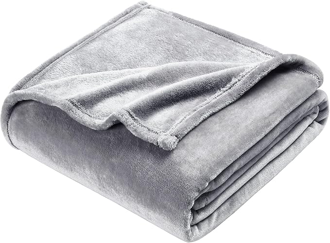 DREAMNINE Extra Large Soft Comfy Fluffy Fleece Bed Blanket Full Size 80" x 90", Luxury Decorative Fuzzy Blanket for Women Girl, Big Cozy Gray Shaggy Warm Flannel Blankets for Winter Autumn Pets, Grey