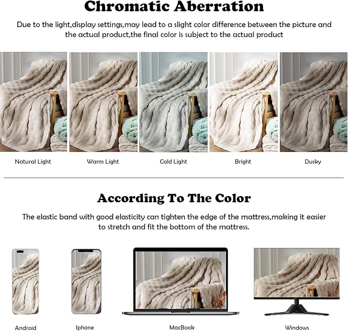 NEWCOSPLAY Throw Blanket for Couch Linen Super Soft Flannel Fleece 3D Bubble Lightweight Bed Blanket All Season Use (Linen, Throw(50"x60"))