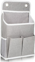 Hanging Organizer with Pockets, Wall Hanging Baskets for Organizing, Storage Basket Bedside Caddy Camper Fabric File Organizer Holds Books, Phones, Glasses, Mail, Keys for Home, Office, Dorm (Grey)