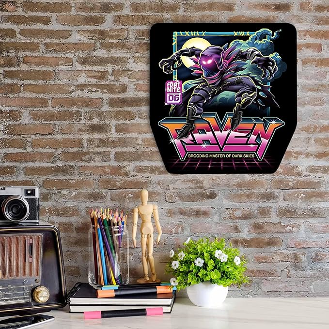 Fortnite Raven Metal Wall Decor - Dark Raven Sign for Bedroom or Game Room