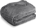 Bare Home Textured Fleece Blanket - King Size - Ultra-Soft Lightweight for Bed, Sofa, and Couch - Luxury Microplush - Cozy Warm Blanket (King, Waffle Grey)