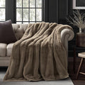EVERGRACEHOME Ultra Soft Faux Fur Throw Blanket for Couch, Luxury Sculpted Texture Faux Rabbit Fur Blanket for Bed, Fluffy Thick Plush Warm Fuzzy Throw, 920GSM (Natural Tan, 60''x80'')