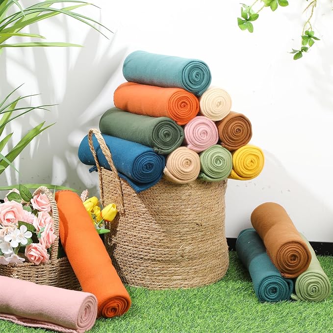 40PCS Vintage Fleece Blankets Bulk 50 X 60, Soft Lightweight Throw Blanket Kit Cozy Blanket Bulk for Bed Sofa Couch Warm Pet Fleece Blanket Set for Wedding Homeless Home Office Travel Gift for Seasons