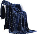 NANPIPER Throw Blanket, Ultra Soft Thick Microplush Bed Blanket, All Season Premium Fluffy Microfiber Fleece Throw for Sofa Couch (Twin Size 65"x80", Navy Blue)