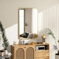 20x28 Inch Bathroom Mirror - Wall Mounted Vanity Mirror with Round Corner Aluminum Alloy Frame, Hanging Horizontally Vertically for Living Room, Bedroom, Hallway as Home Decor, Gold