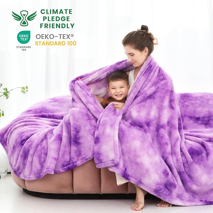 Purple Throw Blanket, Soft Plush Flannel Fleece Blanket for Couch Sofa Bed, Cozy Warm Decorative Blanket for Bed Home Decor, Luxury Soft Throw, Birthday Gifts for Women